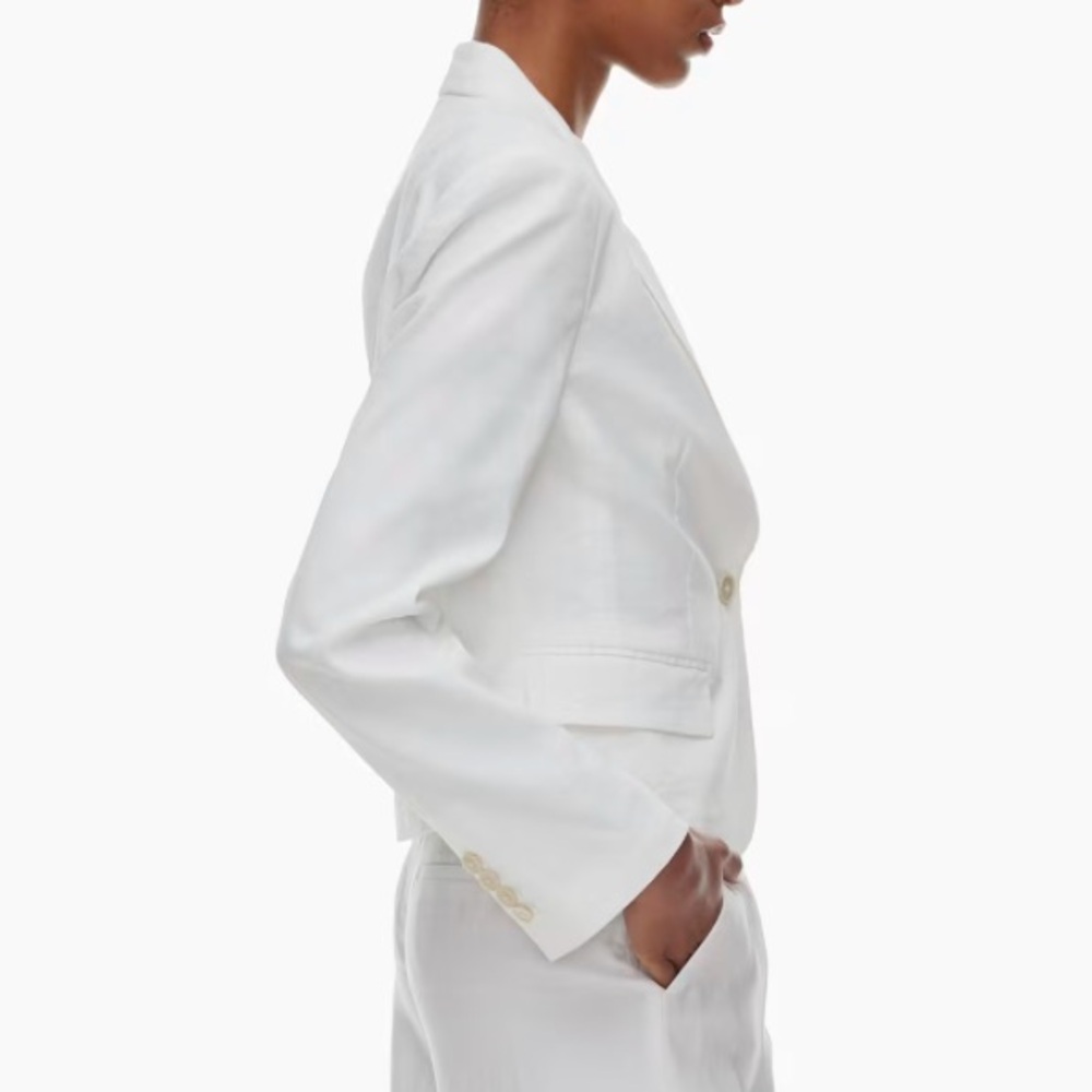 NWT Aritzia Babaton color White Mastery Linen Blazer - Picture 7 of 8